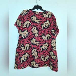 Red and Gold Dragon Blouse